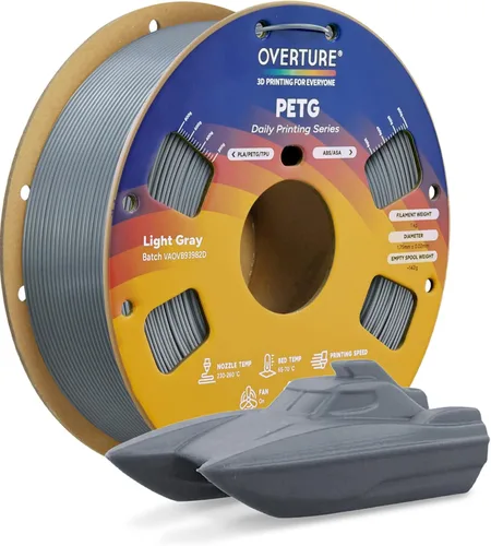 Miniatura 9 de OVERTURE - Filamento PETG de 1/16 de pulgada (1.75 mm) para impresora 3D y FDM, bien enrollado, duradero, carrete de 4.4 libras, dureza firme