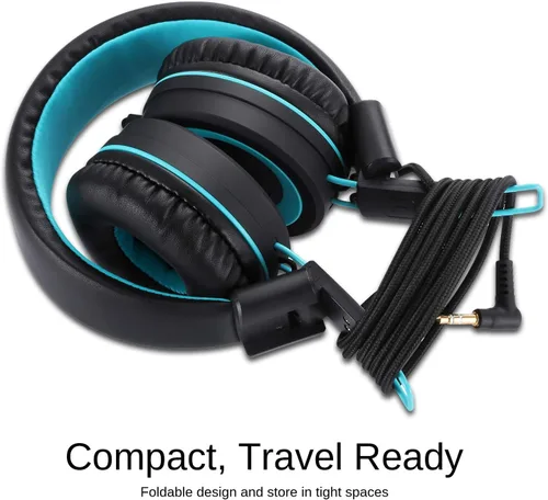 Miniatura 5 de noot products Auriculares para niños K11 plegables estéreo sin enredos de 5 pies de largo cable de 0.138 in Jack Plug in Ear Auriculares con cable