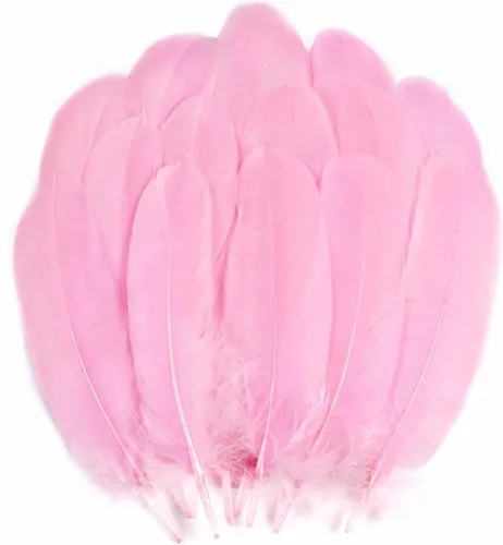 Miniatura 14 de Holmgren Plumas de Artesanía de Mardi Gras a Granel – 200 piezas Plumas de Ganso Grandes de 5-6 pulgadas para Decoración de Mardi Gras Carnaval