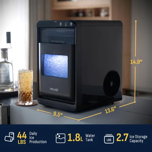 Miniatura 6 de Newair Nugget Máquina de Hielo para Encimera, 44 libras en 24 Horas Máquina de Hielo Nugget, Máquina de Hielo Autolimpiante en Acero Inoxidable