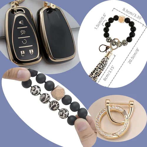 Miniatura 5 de Funda Inteligente para Llavero con Estuche y Soporte de Pulsera con Llavero para Chevy Chevrolet Equinox Malibu Cruze Tahoe Camaro Traverse Blazer