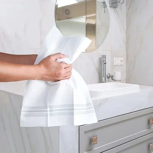 Miniatura 5 de Vplus Paquete de 150 Toallas para Huéspedes Desechables para Baño, Servilletas Decorativas de Baño, Toallas de Mano de Papel Desechables Suaves