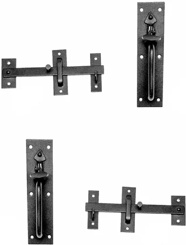 Miniatura 12 de Renovators Supply Manufacturing Acabado negro de la capa del polvo del pestillo de la puerta del pulgar de Norfolk del hierro forjado