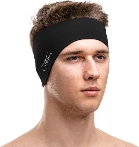 Miniatura 15 de AqtivAqua Diadema de natación para niños, adultos, hombres, mujeres, niños pequeños, tapones para los oídos (color negro, tamaño: M)