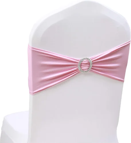 Miniatura 17 de 50 lazos elásticos para silla, bandas elásticas para silla con hebilla deslizante, lazos para bodas, hoteles, banquetes, fiestas de cumpleaños