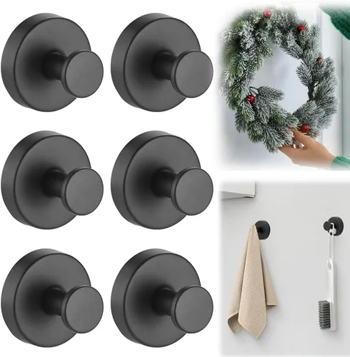 Miniatura 8 de Ganchos de ventosa mejorados para coronas de puerta, ganchos de corona sin taladrar para puerta delantera, ganchos extraíbles reutilizables