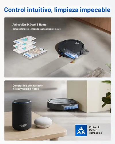 Miniatura 10 de ECOVACS DEEBOT T80 Omni Robot Aspirador y trapeador, succión de 18,000 Pa, fregona con rodillo OZMO con TruEdge, cepillo sin enredos, navegación AI