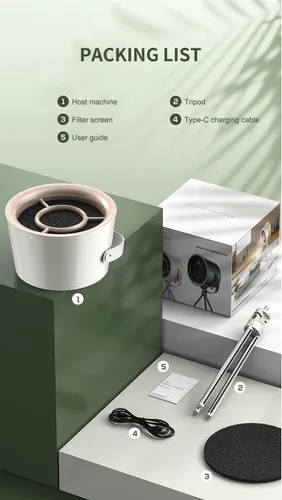 Miniatura 9 de Mini campana extractora portátil, ventilador extractor de escritorio de 3 velocidades con diseño ajustable para colgar barbacoa en interiores, olla