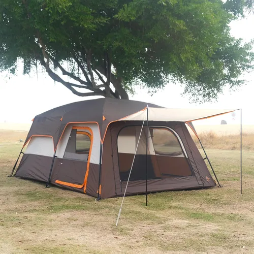 Miniatura 4 de KTT Extra Large Tent 10-12 Person,Family Cabin Tents,2 Rooms,3 Doors and 3 Windows with Mesh,Straight Wall,Waterproof,Double Layer,Big Tents for