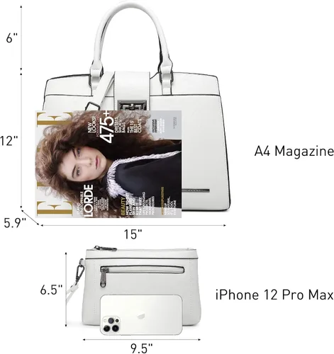 Miniatura 3 de Dasein Bolsos de mano para mujer, monederos con monograma, bolso grande para mujer, bolso de hombro, bolsa de trabajo con asa superior, juego de 2