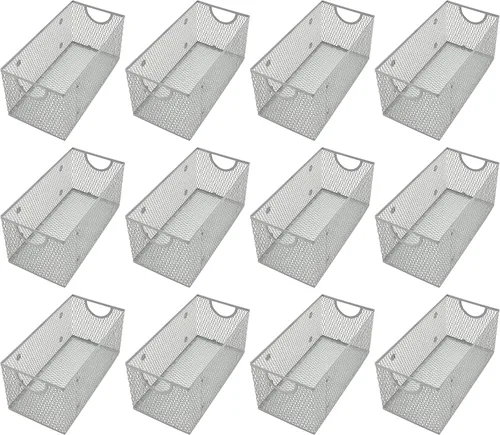 Miniatura 22 de YBM Home Organizador de despensa de cocina, cesta de alambre para estantes, armarios, despensa, encimera, cesta de almacenamiento abierta de malla