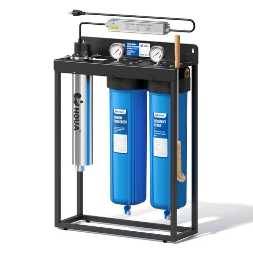 Miniatura 10 de WF3-01 PRO - Sistema de filtración de agua de 3 etapas para toda la casa, azul grande de 20 x 5.5 pulgadas, reduce metales pesados, PFAS