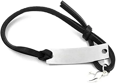 Miniatura 2 de Minimalism - Pulsera con monograma de correa de piel, regalos para mujeres y hombres.