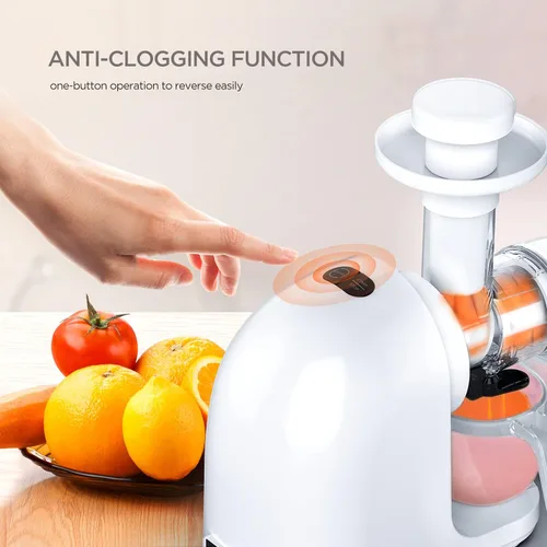 Miniatura 6 de Iurrek E3C - Extractor de jugo, exprimidor lento con función inversa, motor antigoteo y silencioso, tornillos de cerámica sin BPA, para frutas