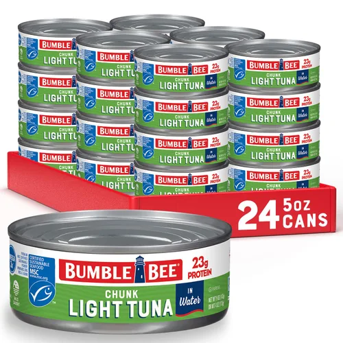 Miniatura 7 de Bumble Bee Chunk Light Atún en aceite, latas de 5 onzas (paquete de 24) – Atún capturado silvestre – 0.78 oz de proteína por porción, proyecto