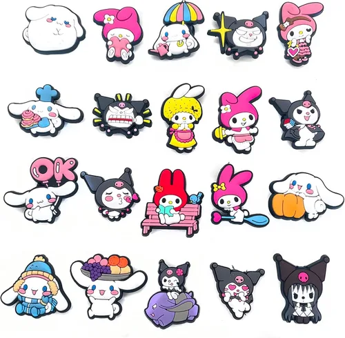 Miniatura 2 de DASDINGO 20 piezas de lindos dijes de animales de dibujos animados para zapatos, accesorios para mochila para adultos, hebillas, pulseras