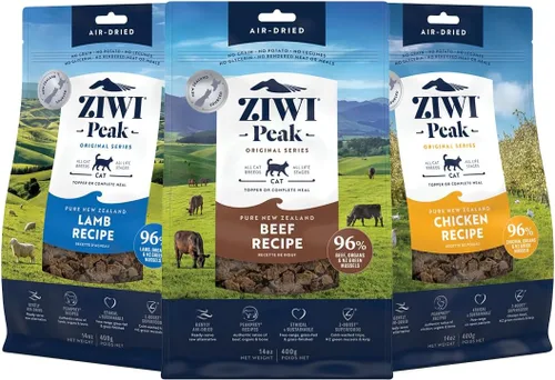 ZIWI Peak - Paquete de comida para gatos secado al aire de alta proteína, sin granos y con ingredientes limitados con superalimentos (Vacuno, 14