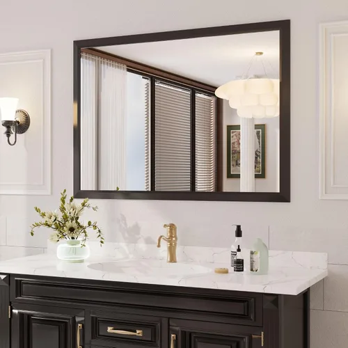 Miniatura 84 de Amorho Espejo de Baño Negro, Espejos de Pared de 24x30 Pulgadas con Marco de Metal Grueso para Sobre el Fregadero, Dormitorio, Sala de Estar
