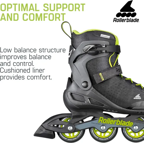 Miniatura 3 de Rollerblade Zetrablade Elite - Patines en línea de hombre para adulto, color negro y lima, patines en línea de alto desempeño