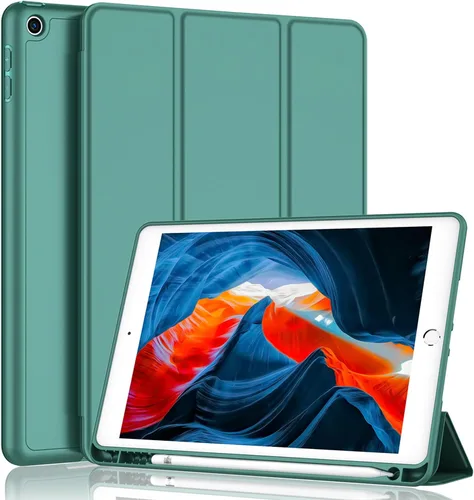 Miniatura 25 de iMieet - Funda para iPad de 9ª generación 2021/iPad de 8ª generación 2020 de 10.2 pulgadas con soporte para lápices, funda para iPad de 7ª