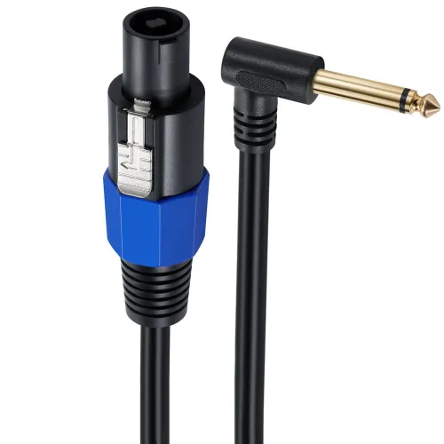 Miniatura 2 de Cable Speakon a 1/4 mono altavoz - 19.7 in/0.5FT TD Speakon a 1/4 TS adaptador de ángulo recto para altavoces DJ/PA Speakon macho a 1/4 macho