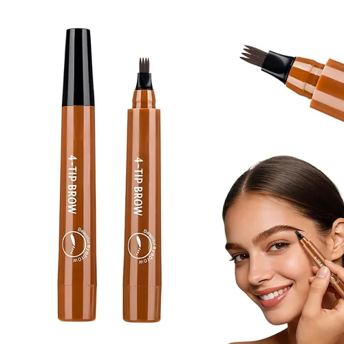 Miniatura 8 de Lápiz de cejas Microblading, resistente al agua, para mujer, con 4 puntas, maquillaje mágico natural para cejas, lápiz de contorno de trazos finos