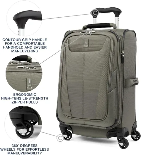 Miniatura 126 de Travelpro Maxlite 5 - Juego de 2 piezas de equipaje de mano de tela, expandibles con 4 ruedas giratorias, bolso blando para debajo del asiento, Negro
