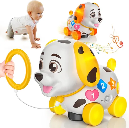 Juguetes para bebés de 6 a 12 meses, regalo de primer cumpleaños para niños de 1 año, juguete musical para gatear y caminar, juguete para cachorros
