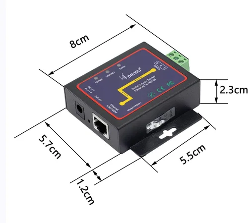 Miniatura 6 de CERRXIAN RS485 a Ethernet RJ45 TCP/IP Serial Device Servidor Convertidor Transmisión Transparente Dispositivo de Comunicación de Datos Seriales