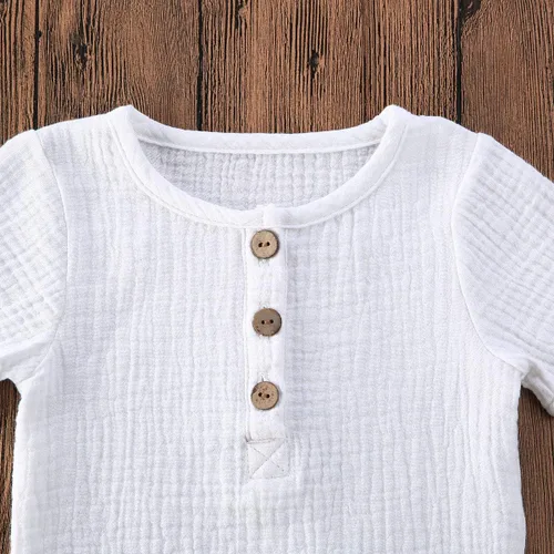 Miniatura 44 de fhutpw Conjunto de 2 piezas de ropa de verano para bebés, camiseta de manga corta, cintura elástica, pantalones cortos para niños pequeños