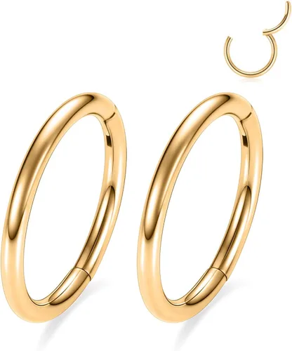 Miniatura 12 de GAGABODY 2 piercings para la nariz, calibre 20G, 18G, 16G, 14G, 12G, 10G, 8G, acero quirúrgico, tabique, cartílago, hélice, trago, concha, daith