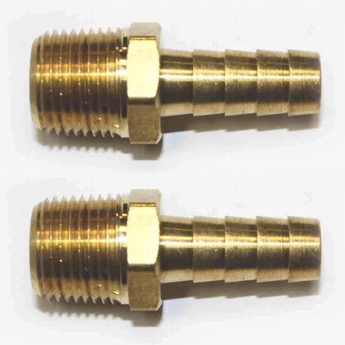 Paquete de 2 accesorios de manguera de latón de extremo macho NPT de 3/8 pulgadas de 3/8 pulgadas para neumática interestatal FM66