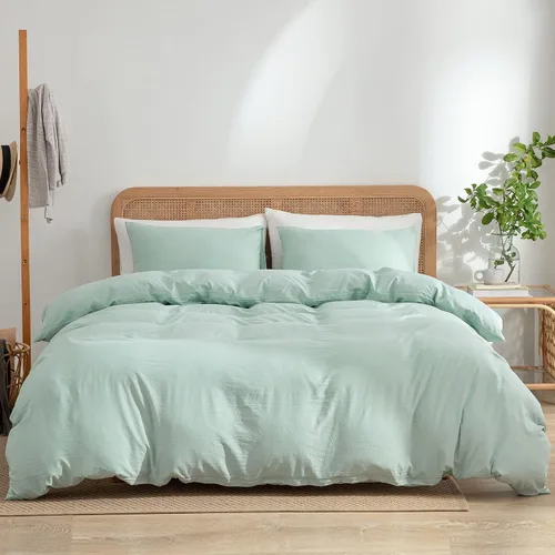 Miniatura 11 de Juego de ropa de cama individual 100% microfibra cepillada chic con flores, 3 piezas - Funda de edredón y 2 fundas de almohada con cierre