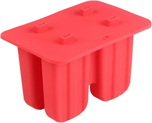 Molde para paletas de silicona de grado alimenticio 4/10 cavidad hecha en casa molde de paletas de cocina sin BPA congelado helado crema (4 Rojo
