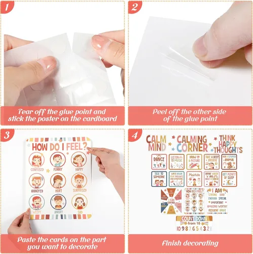 Miniatura 4 de Pajean Juego de tablero de anuncios para rincón de calma en el aula, conjunto de decoración para el aula, tabla de sentimientos, gestión