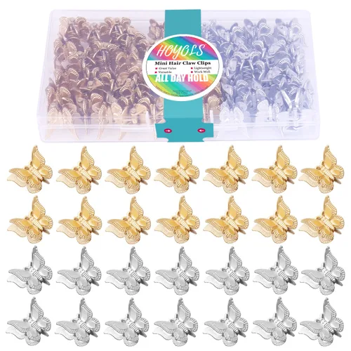 Miniatura 12 de Hoyols Pinzas de mariposa para adolescentes y adultos, accesorios de mariposas de los años 90 para mujeres, lindo clip de garra para el cabello