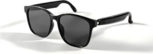 Lentes inteligentes de música para mujeres y hombres, con Bluetooth, audífonos con altavoces, auriculares de oreja abierta, auriculares de Negro