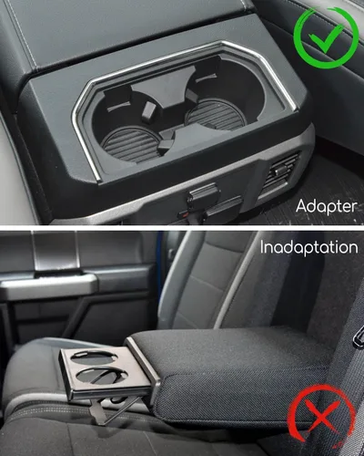 Miniatura 2 de Insertos para portavasos de goma para consola de automóvil con capacidad para 2 tazas, apto para Ford F-150 XLT XL Lariat solo 2015-2017, apto