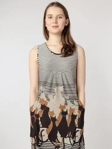 Miniatura 4 de LaVieLente - Vestido de mujer para mujer suave elástico de tela de jersey casual con bolsillos profundos vestido único con estampado de animales