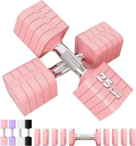 Miniatura 29 de Juego de mancuernas ajustables de 15 libras, 20 libras, 40 libras, 50 libras, juego de mancuernas de peso libre para mujeres y hombres