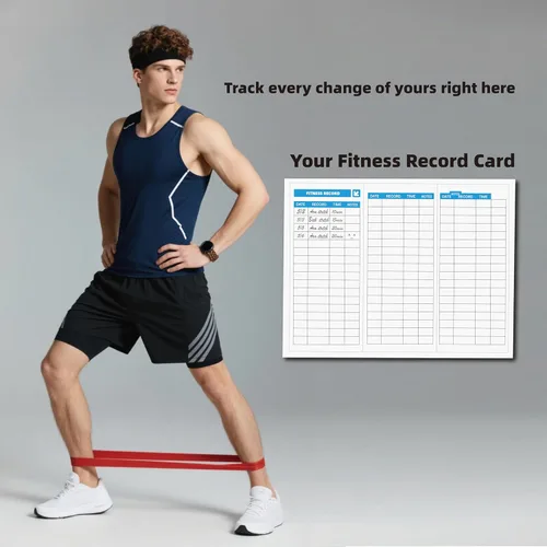 Miniatura 5 de Juego de 6 bandas de resistencia para ejercicio – Bandas elásticas de entrenamiento para yoga, entrenamiento de fuerza, terapia física – guía