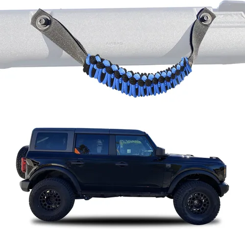 Miniatura 7 de Asas de agarre de barra antivuelco, mango de agarre de paracord para accesorios Ford Bronco 2021 2022 2023 2024 2025 2 puertas 4 puertas, paquete