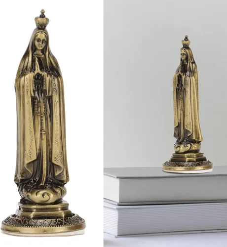 Miniatura 5 de Mini estatua de la Virgen María, escultura de mesa de aleación de zinc para decoración de automóvil y habitación, figura coleccionable virgen