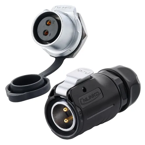 Miniatura 21 de CNLINKO Serie LP20 Conector Impermeable, Conector de Potencia IP68 4 pines 20A 500V M20 Conector LED, Aprobado UL CE Rohs (4 pines)