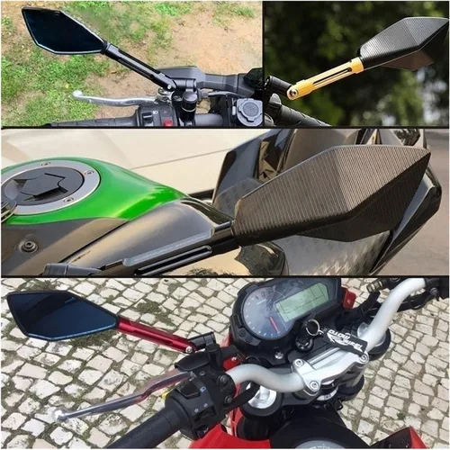Miniatura 7 de Accesorios Espejos retrovisores laterales para motocicleta, aluminio CNC para Kawasaki Ninja 400R GTR1400 ZX14R Z1000SX H2R KLZ1000 Versys Z400