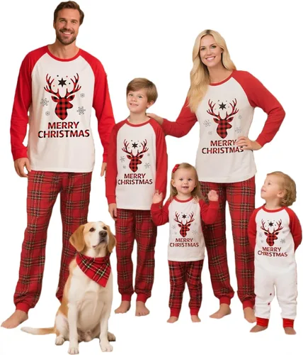 Miniatura 26 de OAKFashion Conjuntos de Pijamas Familiares de Navidad, Pijamas Familiares a Juego de Navidad Ropa de Dormir Pjs