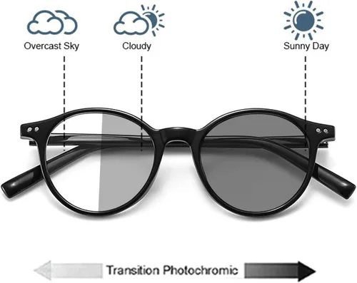 Miniatura 3 de helena TR90Transition fotocromáticos bifocales gafas de lectura para mujeres hombres lupa redonda presbicia lector conducción