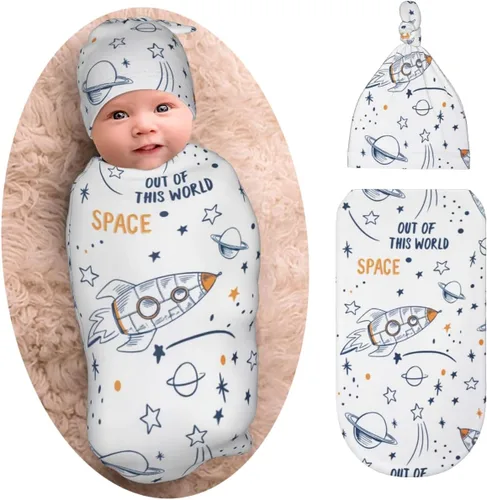 Miniatura 14 de Burrito Taco Tortilla Manta para recién nacido con juego de gorro, suave y elástica, manta de bebé, regalo divertido para baby shower de niños