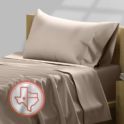 Miniatura 35 de TEXAS LINEN CO. Juego de sábanas de algodón egipcio Split King - 600 número de hilos, 5 piezas, sábanas blancas para cama ajustable, fibra 19: Raya