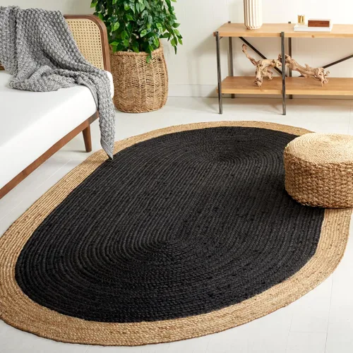 Miniatura 49 de SAFAVIEH Alfombra de Área Redonda de 10' - Colección de Fibra Natural - Verde y Marrón Natural, Yute Hecho a Mano, Diseño de Borde Trenzado (NF801G)